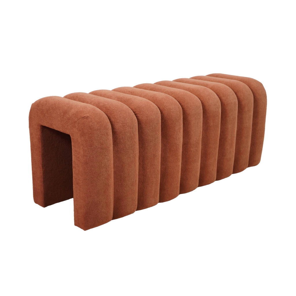 Panca, fine letto contemporaneo tessuto, arancione