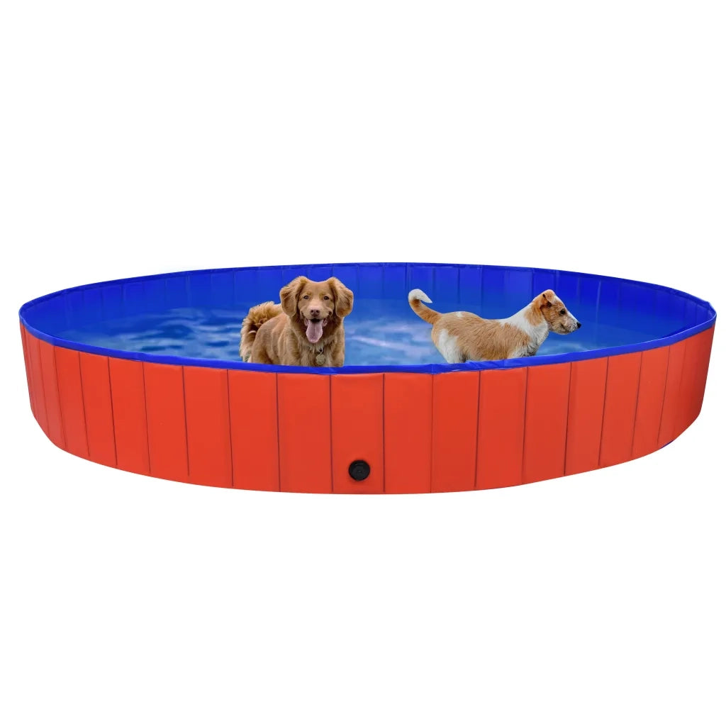 Piscina per Cani Pieghevole Rossa 300x40 cm in PVC CFW7255587