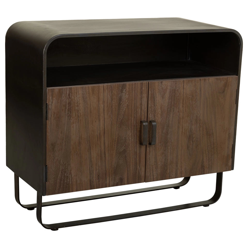 Credenza in legno e metallo nero 90x44x80,5h cm