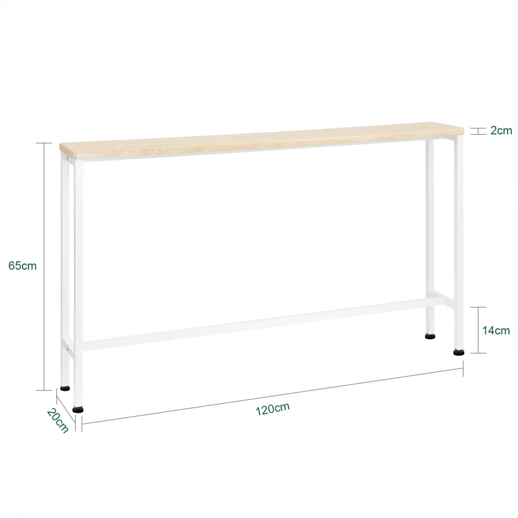 Tavolo da Consolle Vintage Tavolo da Ingresso Tavolo per Divano salvaspazio L120*P20*A65 cm Beige FSB19-Z