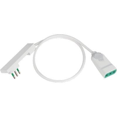 Prolunga elettrica lineare bianca 2P T 10A salvaspazio spina e presa italiana lunghezza 10 metri Clock FME
