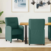 Sedie da Pranzo con Ruote 2 pcs Verde scuro 57 x 67 x 95 cm 42017852