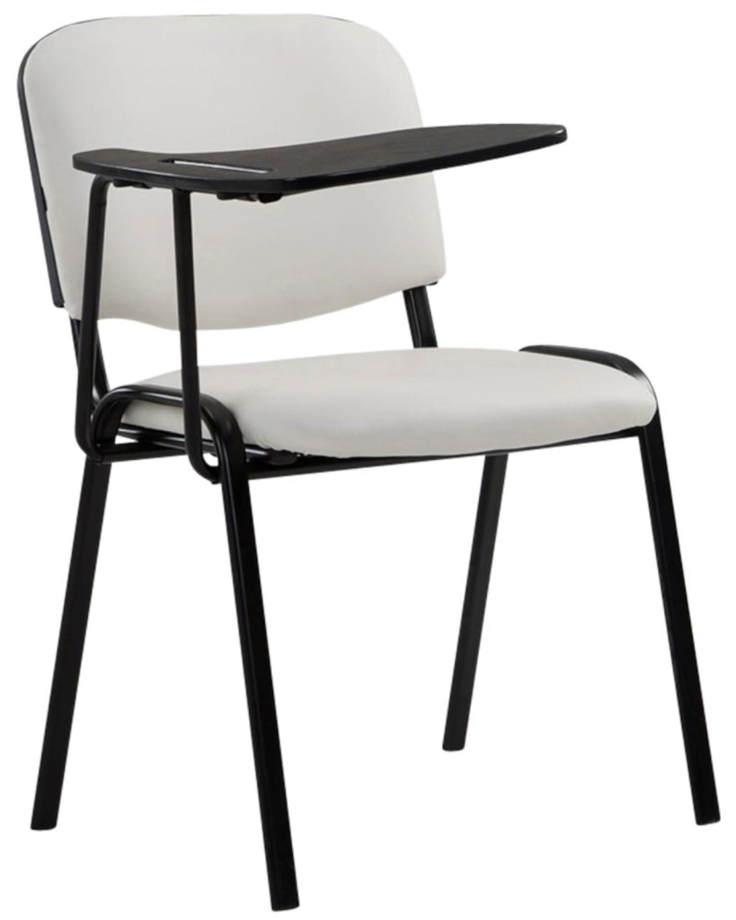 Set di 4 sedie Ken con tavolo pieghevole in similpelle bianco