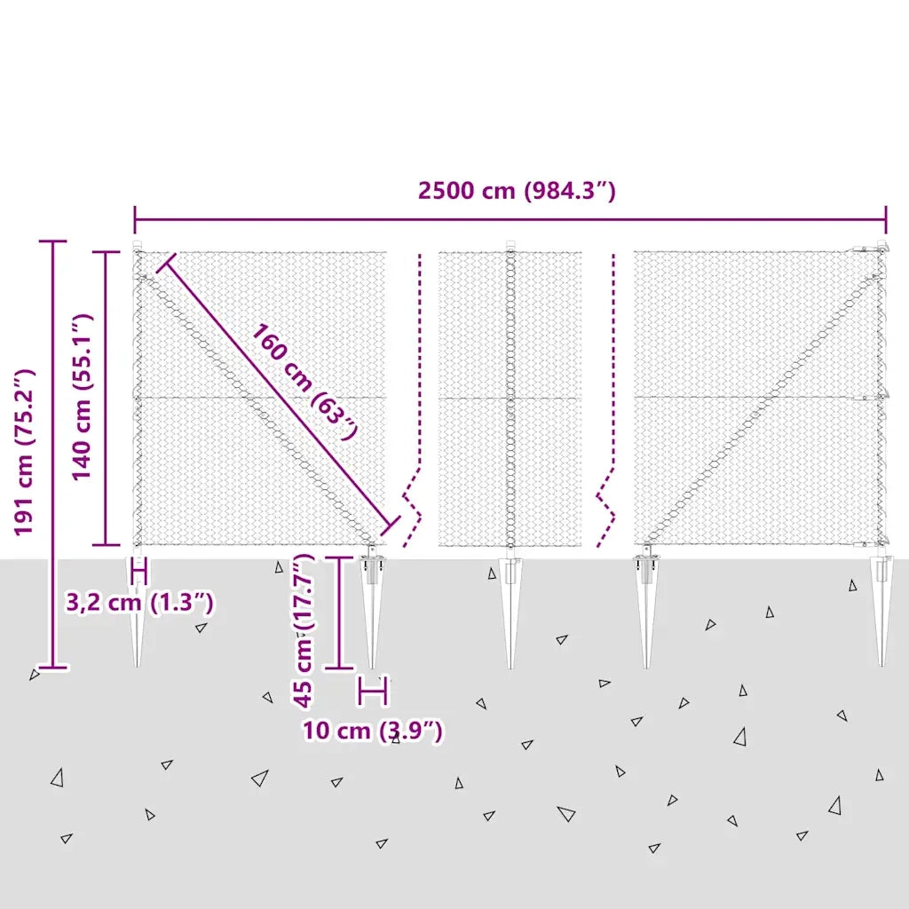 Palo della recinzione | Pannello per recinzione Grigio
