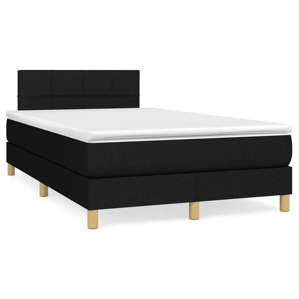 Letto a Molle con Materasso e LED Nero 120x190 cm in Tessuto 3270090
