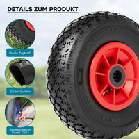 Set 4 ruote complete 3.00-4 HT2046 per carrelli a mano carriole portasacchi