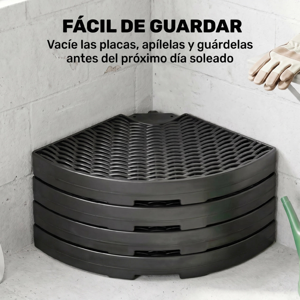 Base per Ombrellone con Sacca per Sabbia o Acqua ¨C zephmum ¨C 68 kg Sabbia / 52 L Acqua Nero