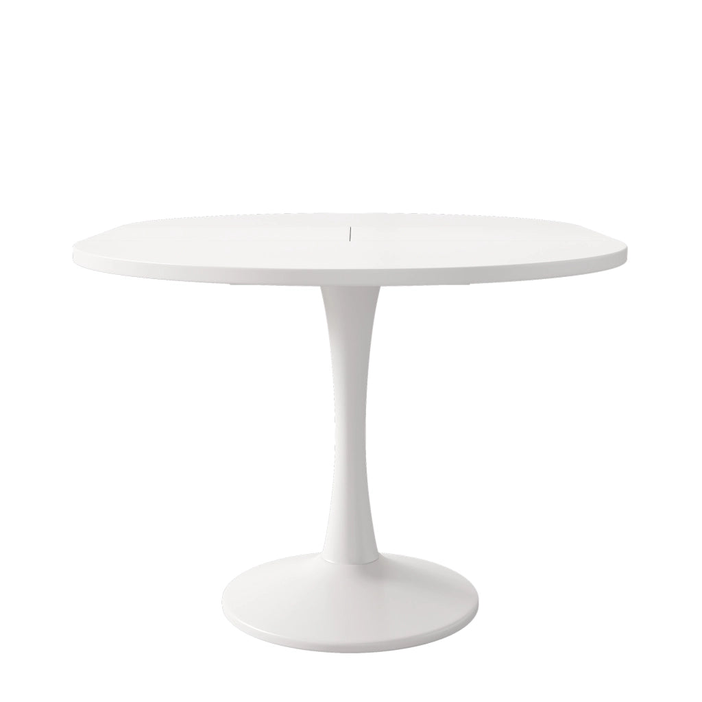 Tavolo da pranzo allungabile ovale 100/140x100 cm, bianco
