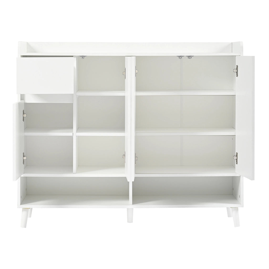Scarpiera bianca in truciolare 120x35x99 cm