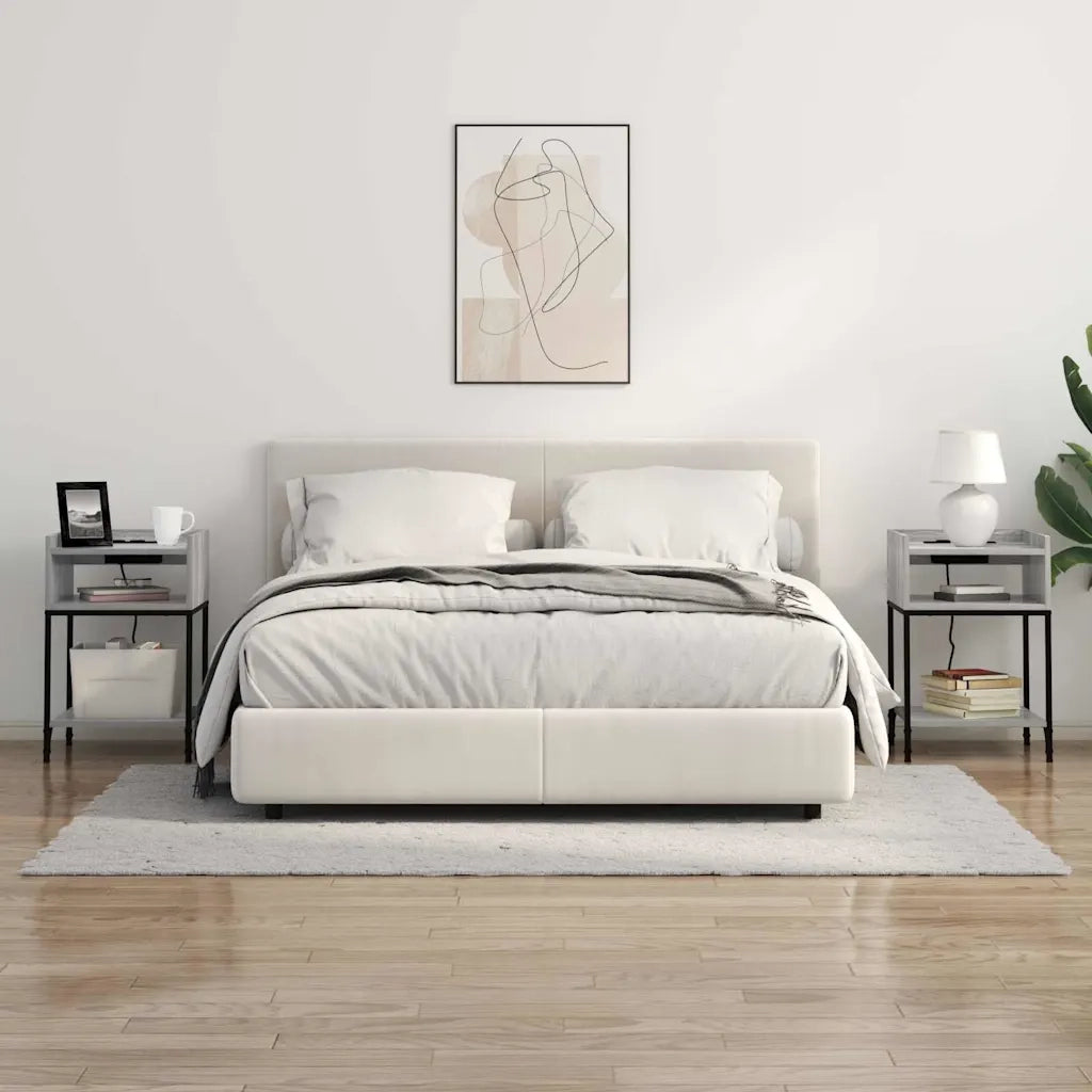vidaXL Mobiletti da Notte 2 pcs Grigio sonoma 40 x 40 x 61 cm