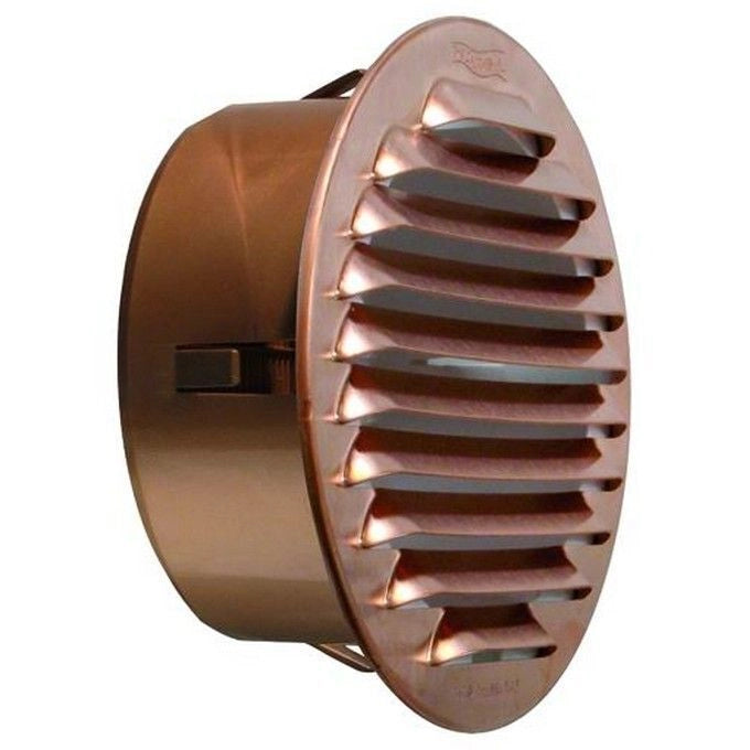 Griglie Aerazione Rame con Rete Imbocco Rame Diametro mm.125