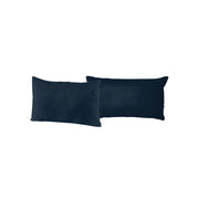 Coppia di Federe 52x82 cm in Cotone Tinta Unita Blu Scuro