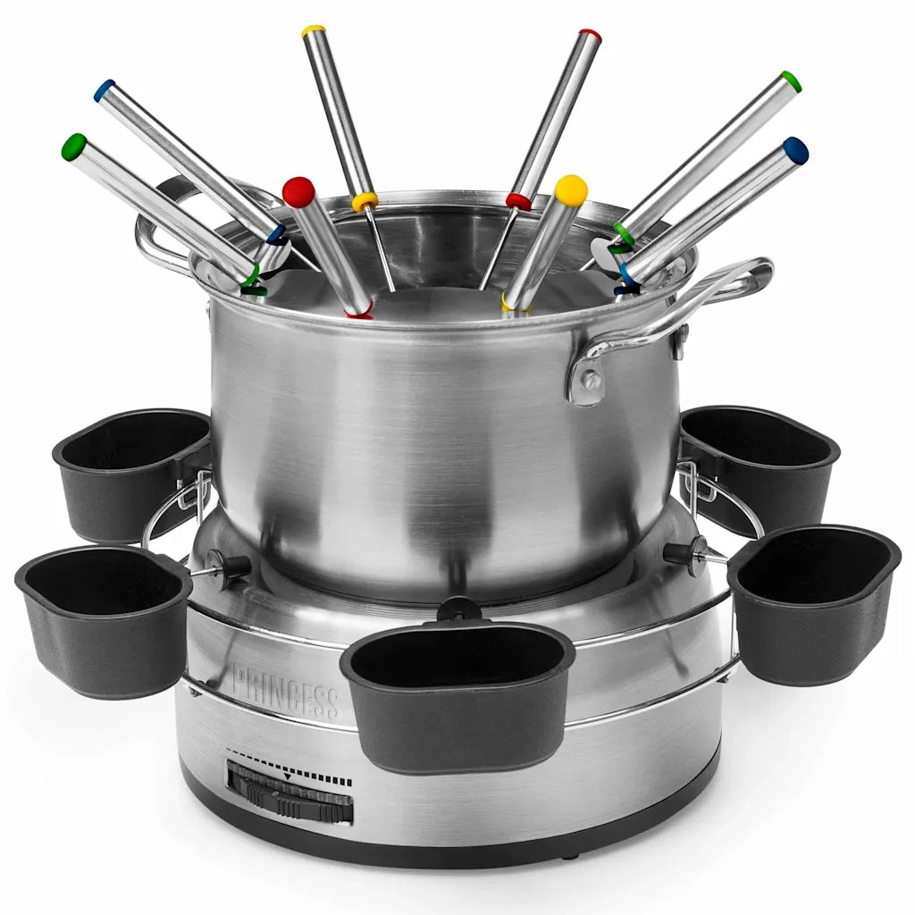 Princess Set Fonduta per Famiglie 800 W Acciaio Inossidabile Grigio 426538