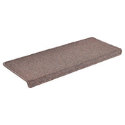 Set di 15 gradini rettangolari antiscivolo 65 x 24 cm con bordo marrone scuro 03_0007610