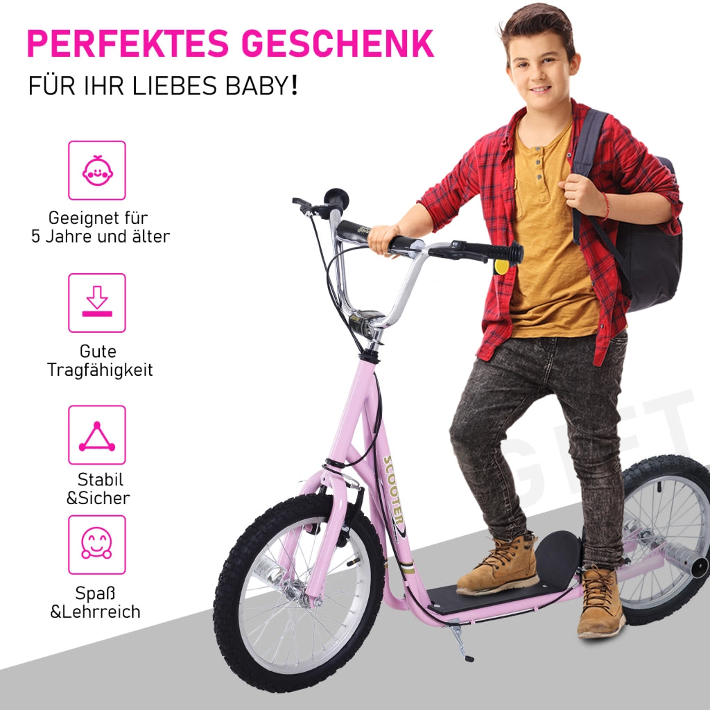 Scooter per bambini con ruote pneumatiche ¨C zephmum ¨C Rosa 16'