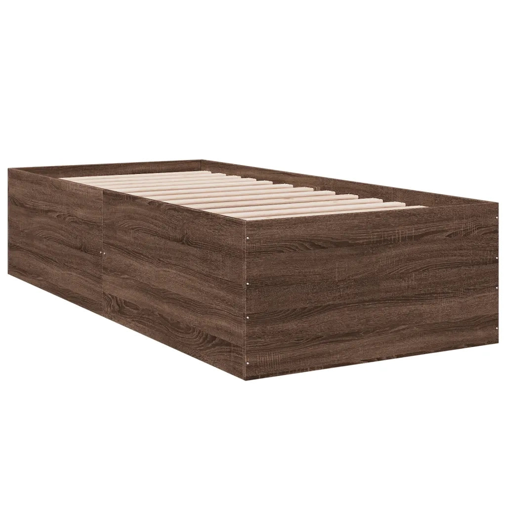 Giroletto-Struttura Letto Rovere Marrone 100x200 cm in Legno Multistrato 243215
