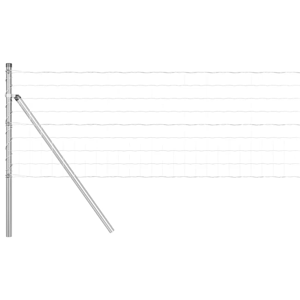 Recinzione con Posto Argento 0,8 x 25 m Acciaio e PVC