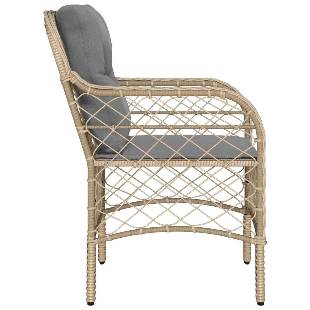 Sedie da Giardino con Cuscini 2 pz | Sedie da Esterno Beige Misto in Polyrattan