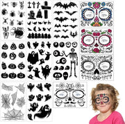 Tatuaggi per bambini - 8 alette tatuaggi temporanei - adesivi acqua-resistenti per Halloween - tatuaggi cosplay realistici - facile da applicare - duraturi - tatuaggi falso permanenti
