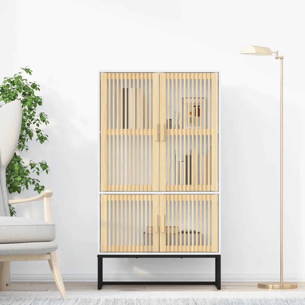 Credenza-Buffet-Armadio da cucina Bianca 70x35x125 cm in Legno Multistrato 975946