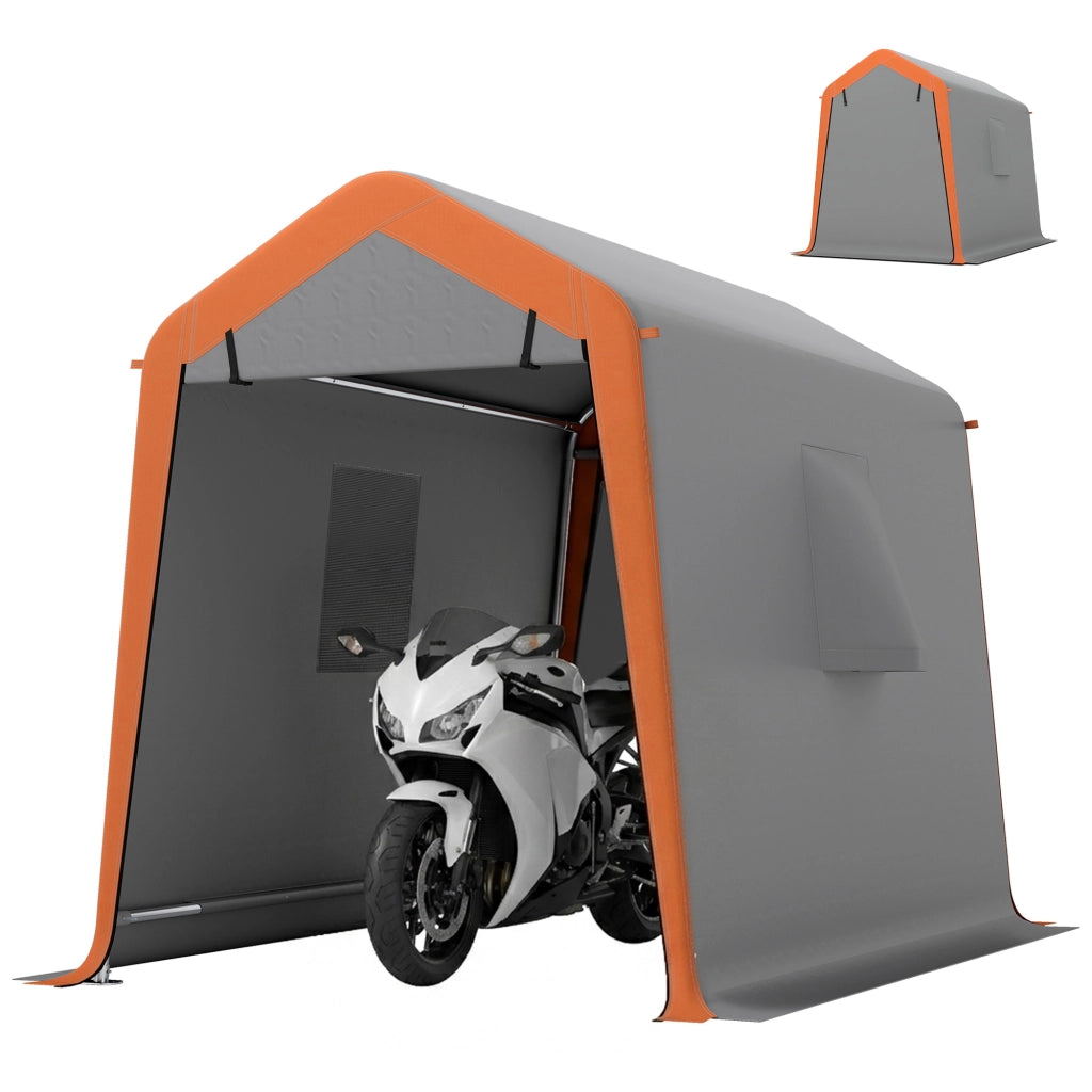Garage per auto portatile ¨C zephmum ¨C 2.4x1.8 m, grigio chiaro, UPF30+, impermeabile