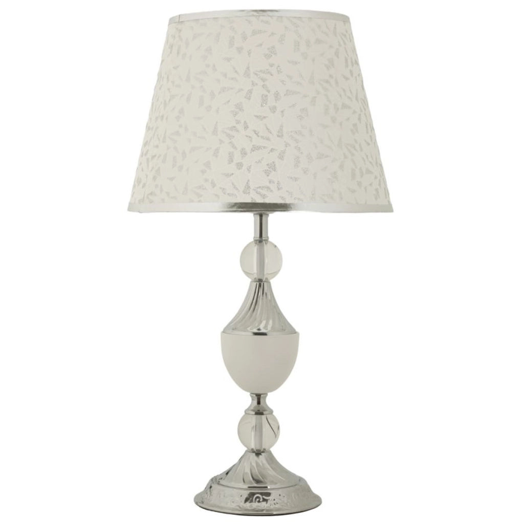 Lampada da Tavolo VKH907, Argento, Tessuto, 30x30x54 cm