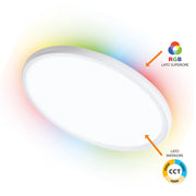 Alcapower Plafoniera LED Wi-Fi CCT RGB 24W 2200lm IP54, Temperatura Colore Regolabile 3000K-6500K, Dimmerabile tramite App Tuya, Diametro 40cm