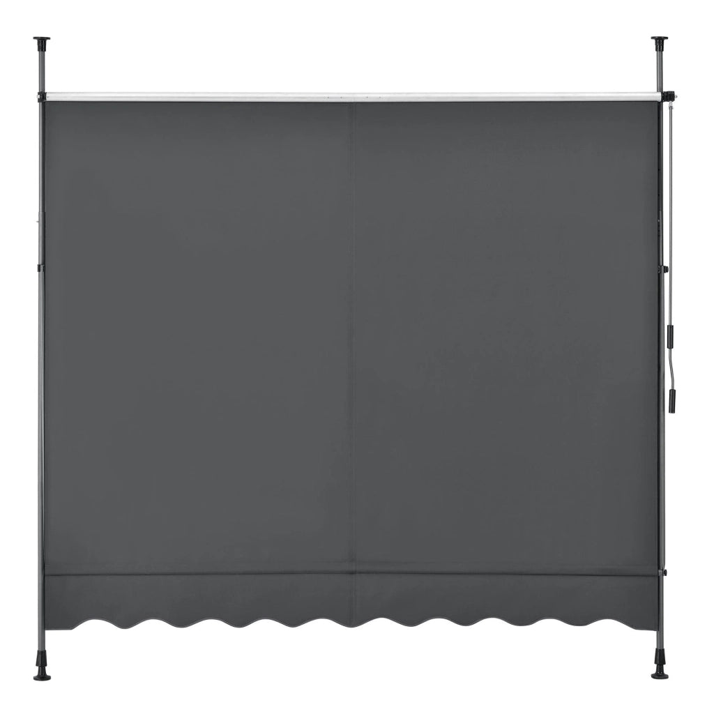 Ombrellone in metallo e poliestere altezza variabile grigio 250 x 120 x 200-300 cm 03_0001118