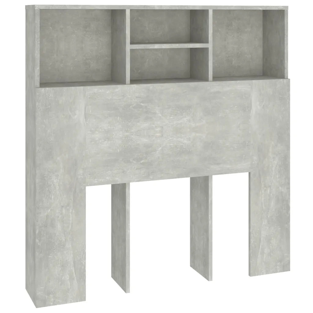 Testiera con Contenitore Grigio Cemento 100x19x103,5 cm 811848
