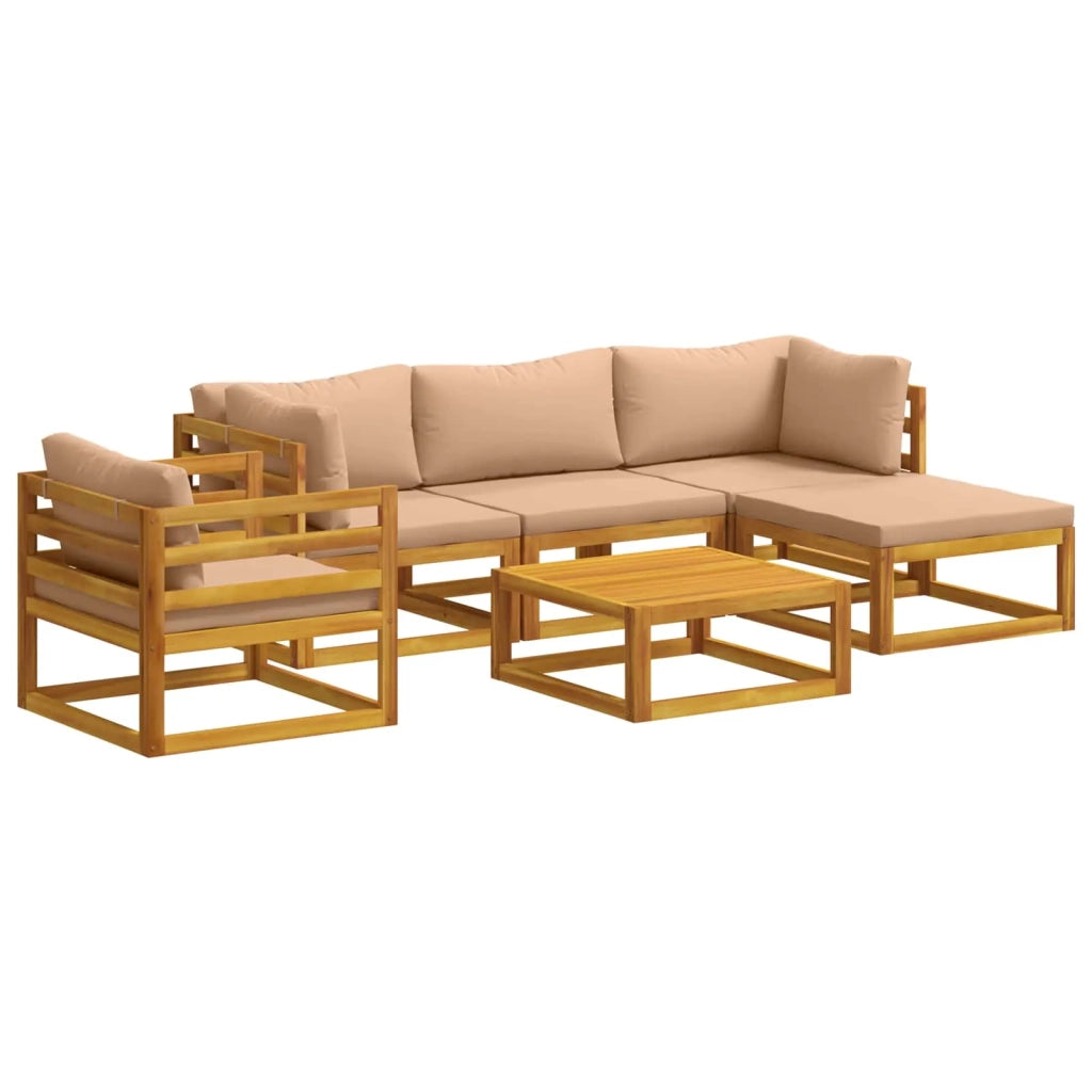 Set di divani 6 pz Naturale Legno di Acacia Massello 3417280