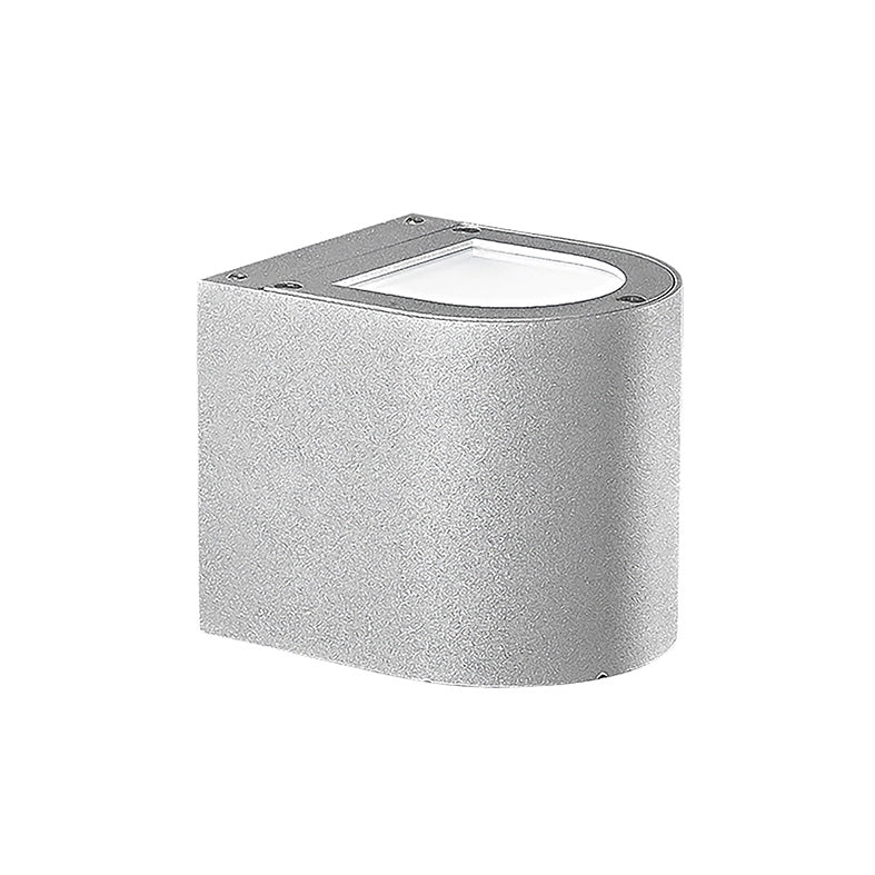 Silver Applique LED 9W Biemissione Tonda Grigio 4000K IP65 - Rossini Group - Lampada da parete in alluminio per esterni ad alta resistenza