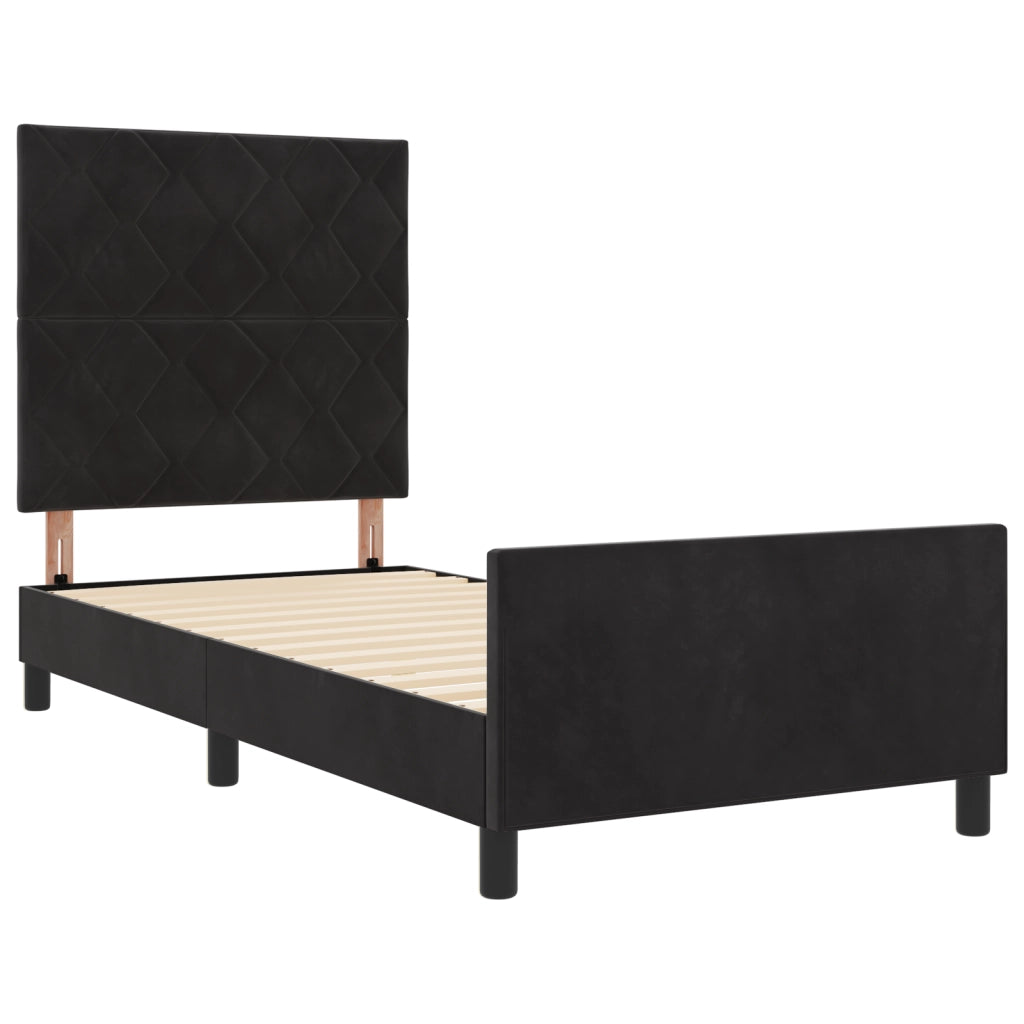 Struttura Letto  Nera 100x200 cm in Velluto