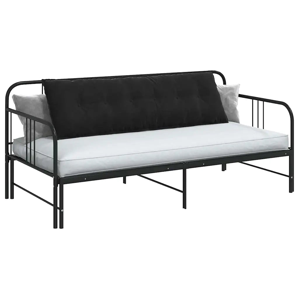 Cuscino per Schiena Nero 160 x 50 cm Tessuto in Cords 42014896