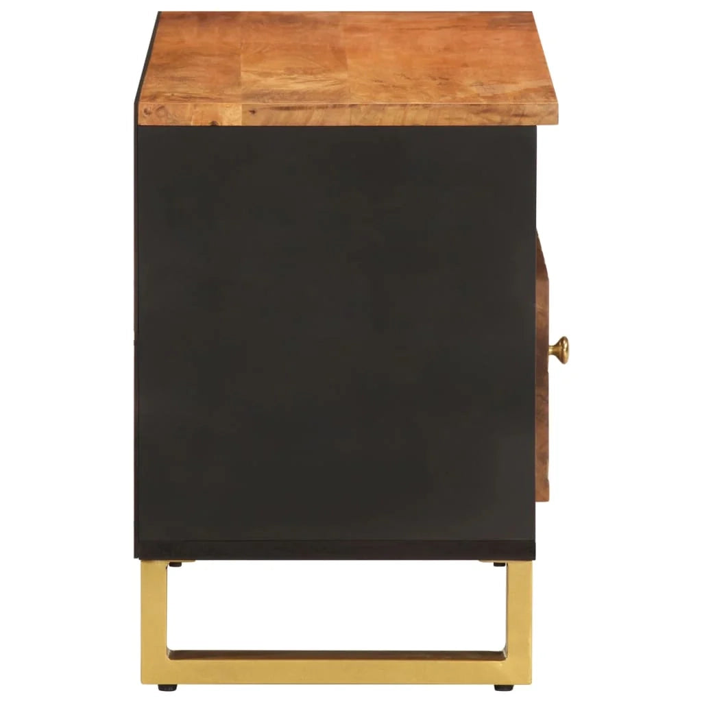 Mobile TV multimediale scaffale TV credenza mobile TV sala da pranzo soggiorno camera da letto 80 x 33,5 x 46 cm legno massello di mango marrone 02_0027598