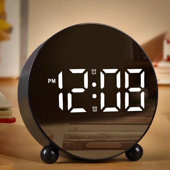 Alarme Digitale con Display LED Ronde, Doppio Suono, 3 Livelli di Brillantezza, Regolabile, per Ufficio, Camera da Letto