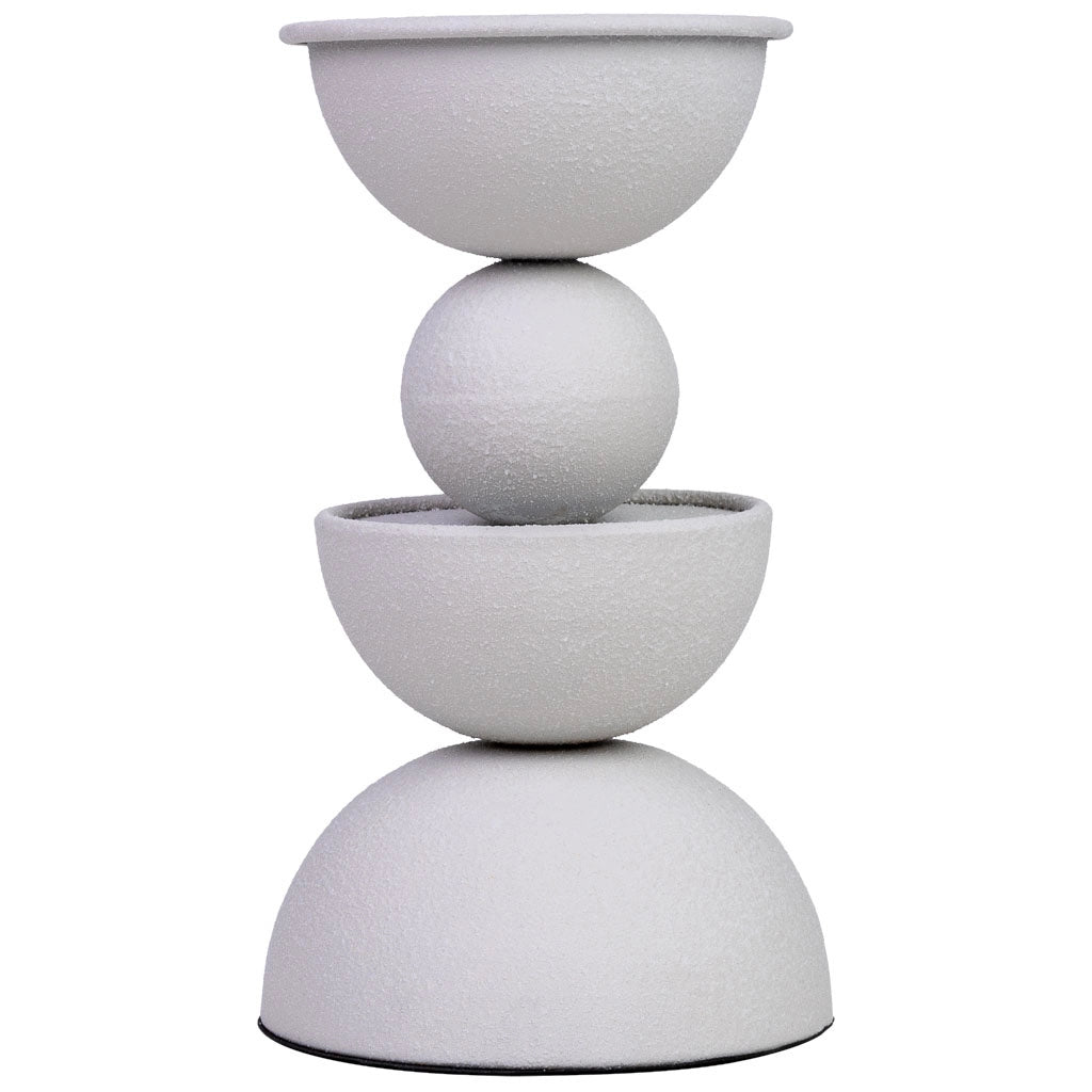 Portacandele in metallo bianco 12,5x12,5x22h cm