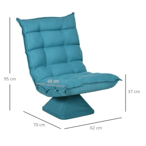 POLTRONA DA PAVIMENTO Girevole 62x70x95 cm Blu in Acciaio