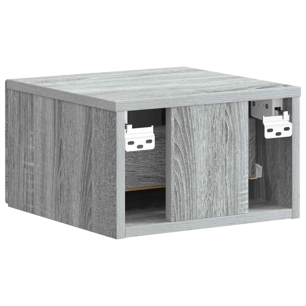 Mobiletto da notte a muro 2 pcs Grigio Sonoma 34,5 x 33 x 20 cm