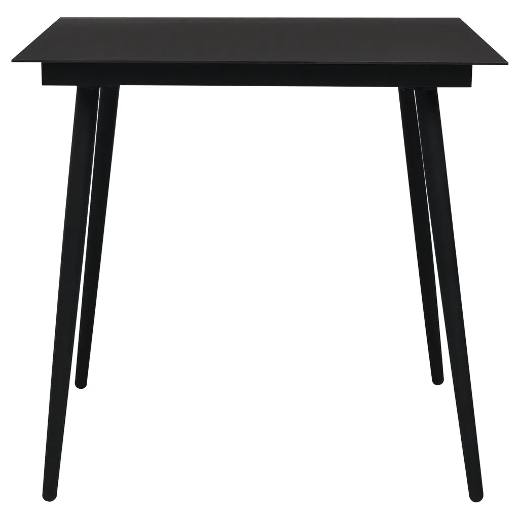 Set da Pranzo da Giardino 5 pz | Set Salotto da Giardino Nero in Rattan PVC