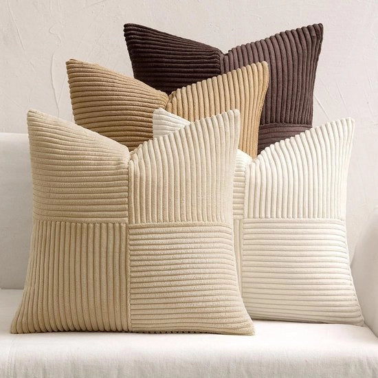 Cuscini di corduroy in tessuto a ruote per serie di tavolo da caffè 40 x 40 cm, 4 pezzi, moderni, soffici e decorativi per divano e camera da letto
