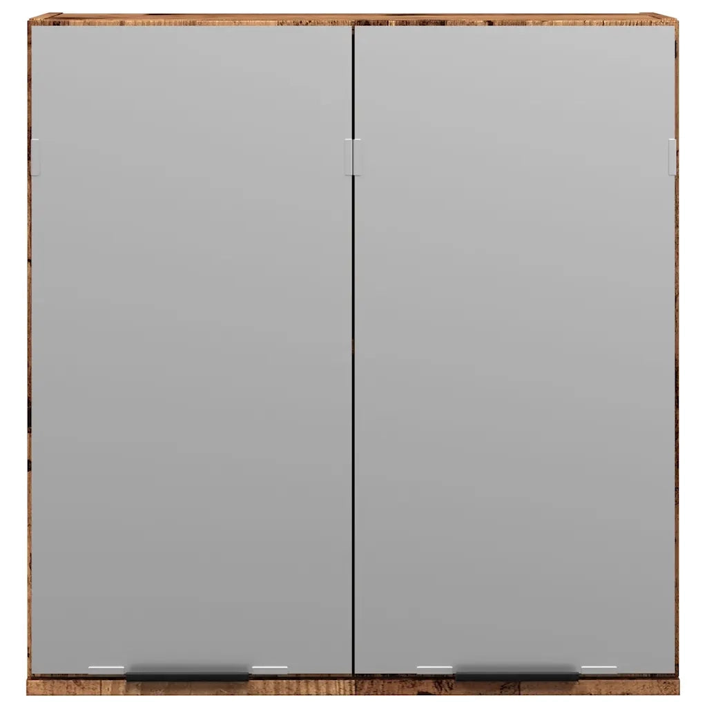 Mobile Bagno con Specchio Legno Antico Legno Multistrato 856940