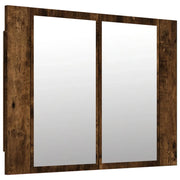 Mobiletto a specchio LED in rovere affumicato 60 x 12 x 45 cm legno ingegnerizzato 02_0006742