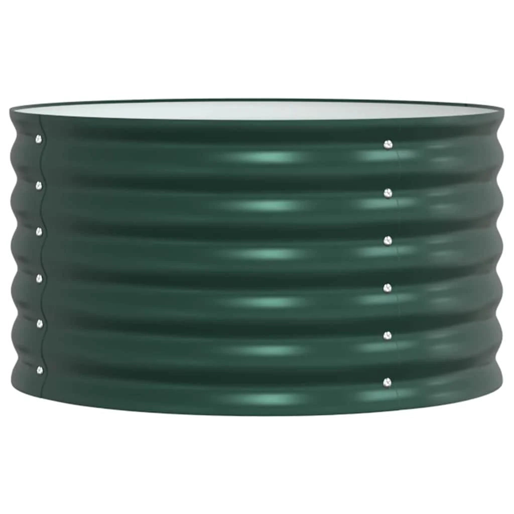 Fioriera rialzata moderna 80 x 80 x 44 cm facile da montare elegante acciaio verde 02_0058911