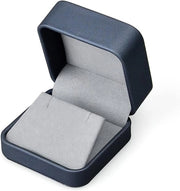 Scatola di conservazione per orecchini in pelle nera blu scuro - Display per gioielli con supporto in pelle PU - Decorativo - Cassetto di conservazione per orecchini - Design lussuoso