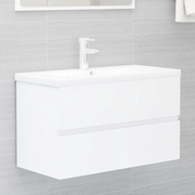 Mobile con Lavabo Integrato Bianco in Legno Multistrato 3071639