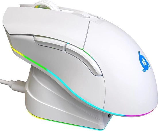 Maus RGB Senza Filo con Ricaricabile e Sensore di Alta Precisione - Fino a 6000 DPI per PC / PS4 / PS5
