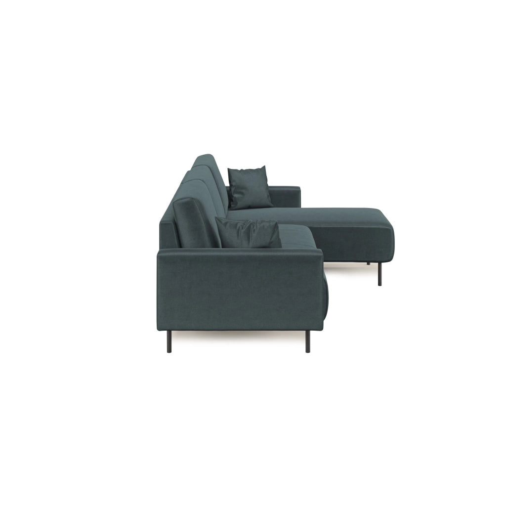 Arthur Divano moderno angolare in velluto morbido impermeabile T01 224 cm Sinistro petrolio 224 cm Sinistro petrolio