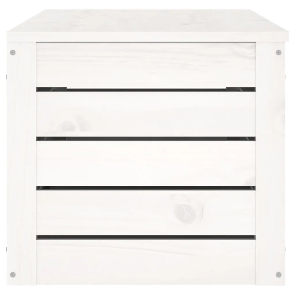 Contenitore Portaoggetti Bianco 109x36,5x33cm Massello di Pino cod mxl 62556
