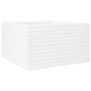 Fioriera rialzata per piante e fiori terrazza giardino 80 x 80 x 46 cm legno di pino massiccio bianco 02_0037916