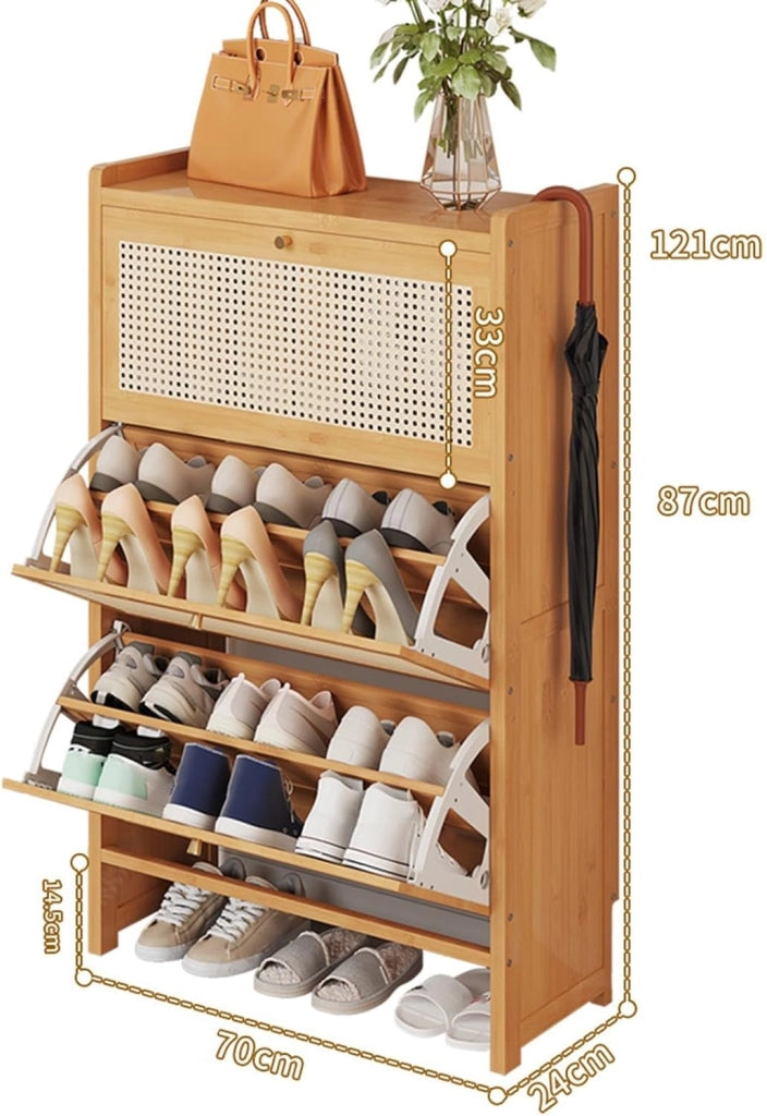 scarpiera Scarpiera in plastica in rattan, scarpiera per bicchiere, scarpiera da corridoio in un unico pezzo per interni ed esterni, organizer per scarpe ribaltabile, scarpiera da ingresso, doppi
